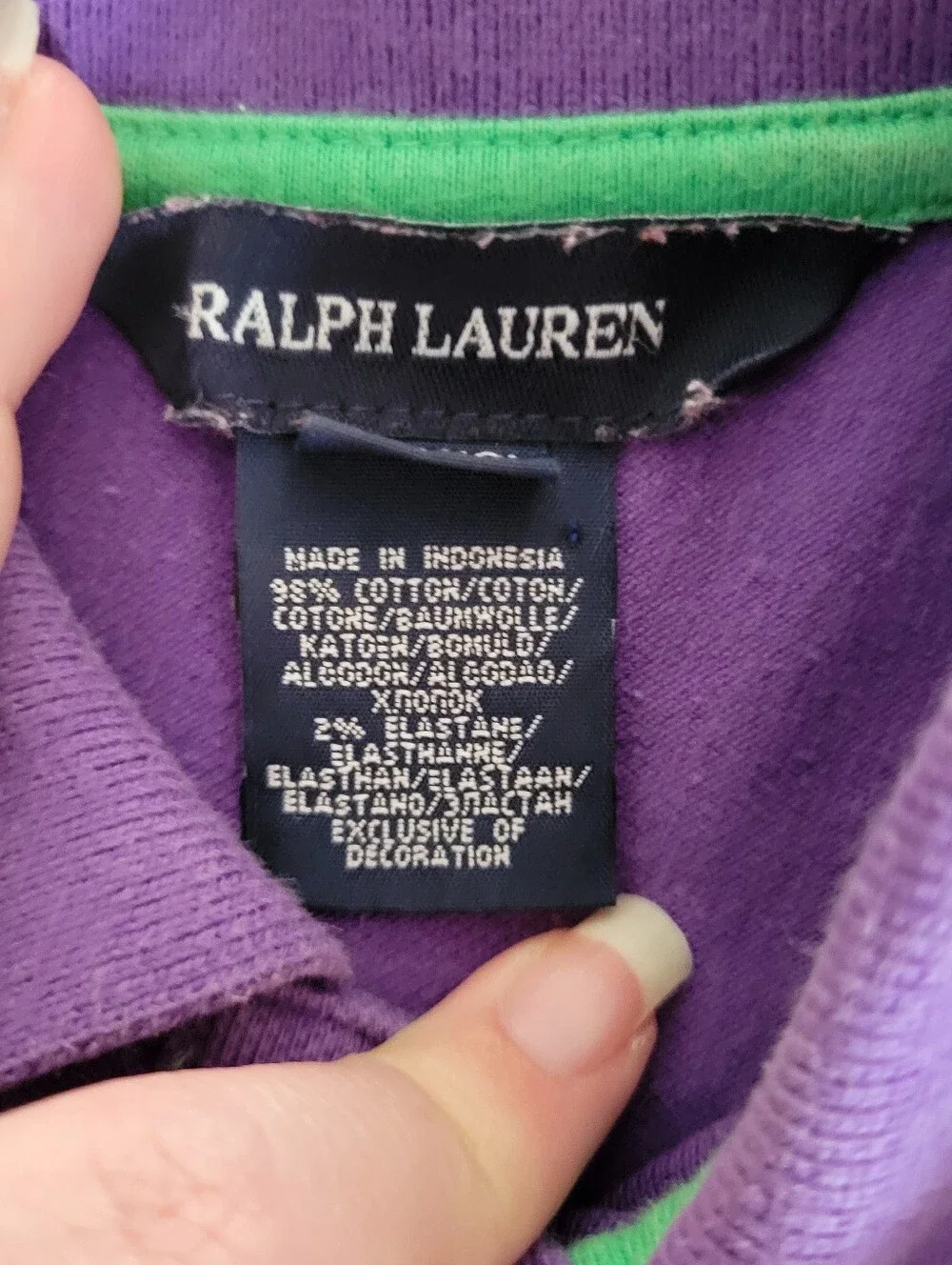 Ralph Lauren Purple Long Sleeve Polo Kids Size Medium 8/10